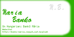 maria banko business card